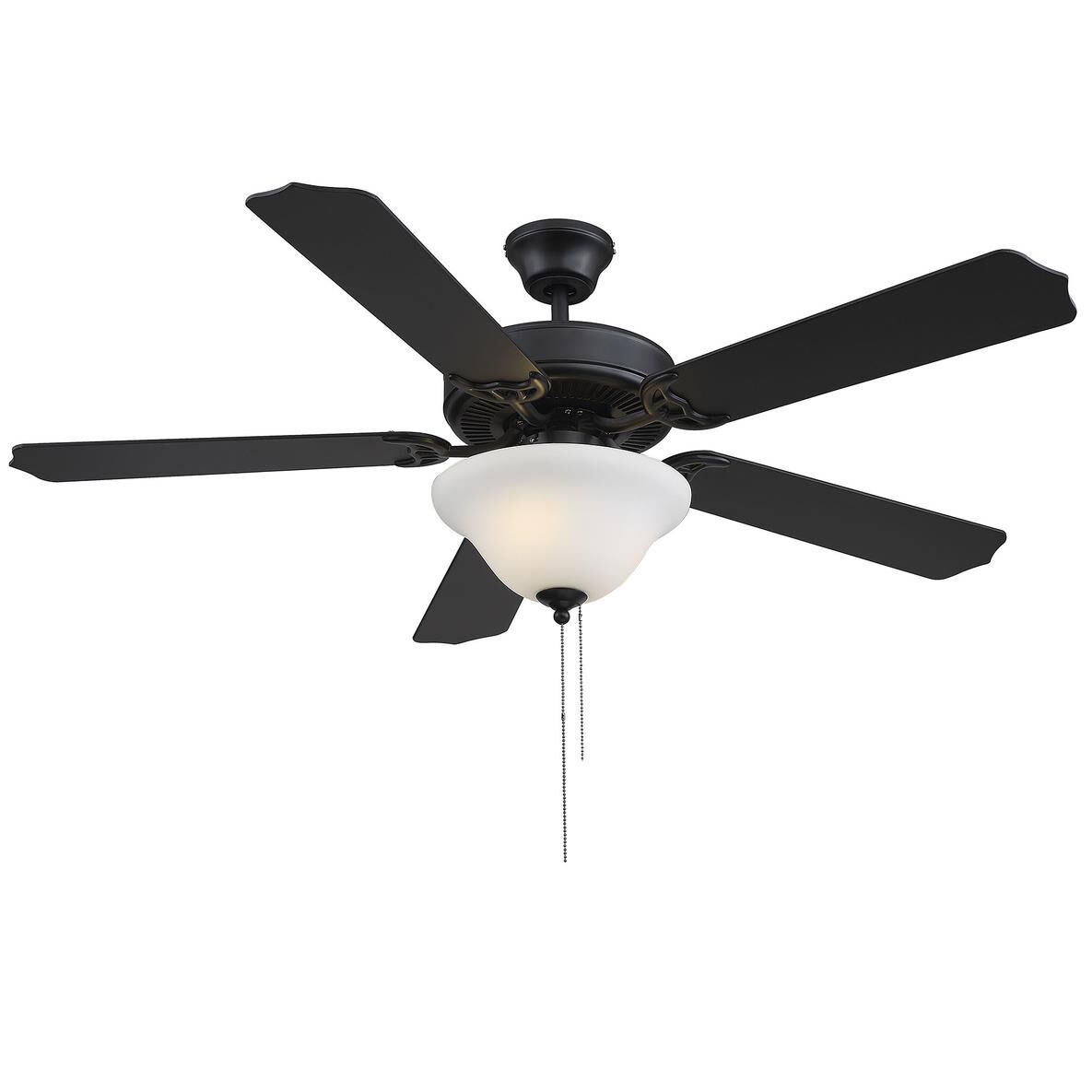 Meridian Lighting First Value Outdoor Rated 52 Inch Ceiling Fan with Light Kit - M2018MBKRV
