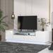TV Stand with Tempered Glass for TVs Up to 70", TV Cabinet