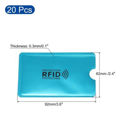 RFID Blocking Credit Card Sleeves, 20 Pcs Contactless Protector Holder