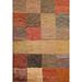 Modern Checkered Oriental Area Hand-knotted Jute Carpet - 4'6" x 6'5"