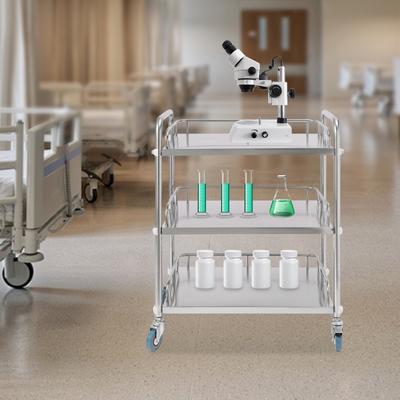 Medical Lab Three Layers Trolley Dental Clinic Serving Cart - N/A