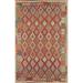 Kilim Area Rug Hand-woven Reversible Geometric Wool Carpet - 6'8" x 9'8"