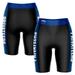 Women's Black/Blue New Orleans Privateers Plus Size Striped Design Bike Shorts