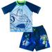 Disney Pixar Toy Story Buzz Lightyear Alien Toddler Boys Rash Guard and Swim Trunks Outfit Set Infant to Little Kid