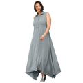 Plus Size Women's Sleeveless Collar Dress by Soft Focus in Gunmetal (Size 5X)