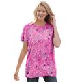 Plus Size Women's Perfect Printed Short-Sleeve Crewneck Tee by Woman Within in Peony Petal Paisley (Size L) Shirt