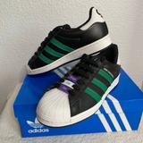 Adidas Shoes | Adidas Gv8825 Superstar Abby Dahlkempe Sneaker Sz 8 Women’s New | Color: Black/Green | Size: 8