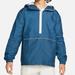 Nike Jackets & Coats | L Nike Sportwear Essentials Big Pocket Anorak Jacket Mens Blue Hood $180 | Color: Blue/White | Size: L