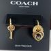 Coach Jewelry | Coach Heart Lock And Key Huggie Earrings Semi Precious Post And Butterfly Back | Color: Black/Gold | Size: Os