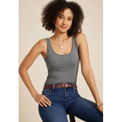 Maurices Women's X Large Size Scoop Neck Tank Top Gray