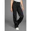 Cargohose KANGAROOS, Damen, Gr. 38, N-Gr, schwarz, Web, Obermaterial: 50% Baumwolle, 46% Polyamid, 4% Elasthan, unifarben, kontrastfarbene Details, casual, bequem bodenlang, Hosen, mit besonderem Taschen-Design, Topseller