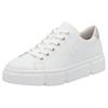 Plateausneaker RIEKER, Damen, Gr. 40, weiß, Lederimitat, sportlich, Schuhe, in monochromer Optik, Freizeitschuh, Halbschuh, Schnürschuh, Topseller