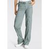 Cargohose KANGAROOS, Damen, Gr. 34, N-Gr, grün (khaki, grau), Web, Obermaterial: 50% Baumwolle, 46% Polyamid, 4% Elasthan, unifarben, kontrastfarbene Details, casual, bequem bodenlang, Hosen, mit besonderem Taschen-Design