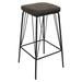 LeisureMod Millard Leather Bar Stool With Metal Frame in Grey - LeisureMod MS36GR