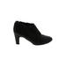 J.Crew Heels: Slip On Chunky Heel Minimalist Black Print Shoes - Women's Size 7 1/2 - Almond Toe