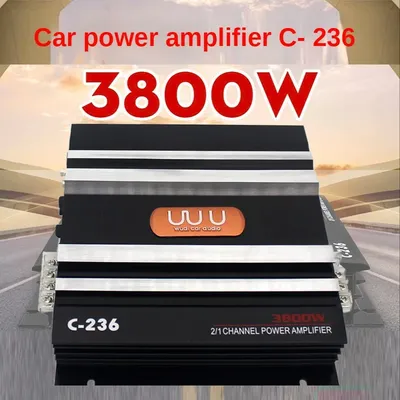 C-236 3800W Voiture Amplificateur 2 Canal Noir En Alliage D'aluminium Haute Puissance De Voiture