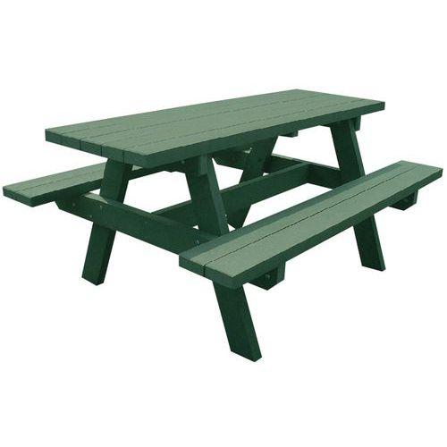 Table Bancs Parc Livrée Monté Vert - À Poser - Manutan Expert