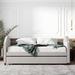 Twin Size Upholstered Daybed with 2 Drawers, Wood Slat Support