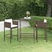 walmeck 3 Piece Patio Bar Set with Cushions Poly Rattan Brown