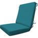 Indoor/Outdoor Textured Solid Almond Highback Dining Chair Cushion: Recycled Polyester Fill Weather Resistant Patio Cushions: 21 W x 42 L x 4 T