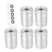 Unique Bargains 5pcs Aluminum Alloy Wheel Tire Valve Stem Caps Car Universal Dust Cover with Wrench Set Silver Tone