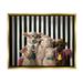 Stupell Industries Traditional Sheep Family Portrait Painting Metallic Gold Floating Framed Canvas Print Wall Art Design by Lucia Heffernan