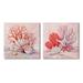Stupell Industries Pink Coral Sea Life Painting Gallery Wrapped Canvas Print Wall Art Set of 2 Design by Paul Brent