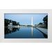 Highsmith Carol 32x20 White Modern Wood Framed Museum Art Print Titled - Reflecting pool on the National Mall with the Washington Monument reflected Washington D.C. - Vint