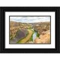 Wilson Emily M. 24x17 Black Ornate Wood Framed with Double Matting Museum Art Print Titled - Palouse Falls State Park-Washington State-USA-The Palouse River Canyon in Palouse Falls State Park