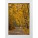 Jaynes Gallery 11x14 White Modern Wood Framed Museum Art Print Titled - USA-Wyoming-Grand Teton National Park Road through fall aspen trees
