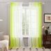 Deconovo Ombre Linen Sheer Curtains for Living Room and Bedroom Rod Pocket Light Filtering Voile Sheers Curtains 2 Panels 52x72 inch Apple Green