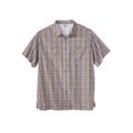 Men's Big & Tall Short Sleeve Printed Check Sport Shirt by KingSize in Gold Check (Size 2XL)