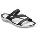 Badepantolette CROCS "Swiftwater Sandal" Gr. 37, schwarz (schwarz weiß) Damen Schuhe Strandschuhe