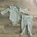 Jessica Simpson Matching Sets | Jessica Simpson Olive Green Floral Ribbed Baby Outfit | Color: Green | Size: 3-6mb