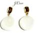 J. Crew Jewelry | J Crew Made In Italy Resin Earrings | Color: Gold/White | Size: Os