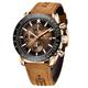 AKNIGHT Men’s Watch Stainless Steel Waches for Man Date Sport Work Waterproof 3ATM Analog Chronograph Men Watches Stylish Minimalist Classic Men's Wrist Watch, Dress Watch, Gold Brown, Fashion