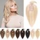 S-noilite Hair Toppers for Thinning Hair Women Real Hair with Bangs, Human Hair Extensions With Fringe Clip in Toupee Silk Base Hair Pieces 130% Density (14 Inch, 18/613 Ash Blonde Mix Bleach Blonde)