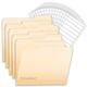File Folders 100 File Folders, Manilla Folders, 1/3 Cut Filing Folders, File Folders Letter Size and 256 File Folder Labels