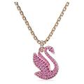 Swarovski Iconic Swan Necklace, Pink PavÃ© Crystals in a Rose-Gold Tone Plated Setting, from the Iconic Swan Collection