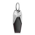 Audi E-tron GT 3182100300 Key Ring Metal Leather Pendant Engraving Black/Silver/Red One Size, black, standard size, Modern