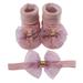 QYZEU Boys Stuff New Born Socks Children Kids Socks Soft Bottom Toddler Shoes Socks Bowkot Princess Socks Floor Socks 1Pc Socks + 1Pc Bow Hairband