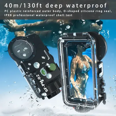 Seafrogs-Boîtier étanche pour téléphone portable 40 mètres Bluetooth pour Iphone 14/12/13