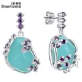 DreamCarnival1989-Boucles d'Oreilles Dépareillées en Opale Bleue Bijoux pour Femme Cadeau de