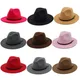 Chapeau Fedora en laine pour hommes et femmes chapeaux en feutre d'hiver haut noir tendance