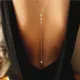 Bikini dos croisé pour femme collier en cristal sexy bijoux de plage accessoires de robe de