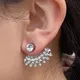 Boucles d'oreilles en cristal en forme d'éventail clous détachables pour femmes bijoux à la mode