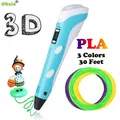 Dikale-Stylos 3D de 2e génération écran d'affichage LED 1.75mm PLA bricolage intelligent 5V