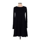 Old Navy Casual Dress - A-Line Crew Neck Long sleeves: Black Print Dresses - Women's Size X-Small