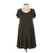 Old Navy Casual Dress - A-Line Scoop Neck Short sleeves: Green Color Block Dresses - Women's Size Small