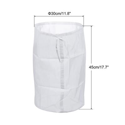 100 Mesh Paint Filter Bag 11.8" Dia Nylon Strainer with Drawstring 2Pcs - White